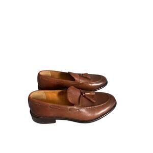 Massimo Dutti Men's Size 40 Brown Leather Tasseled Formal Loafers Dress Shoes